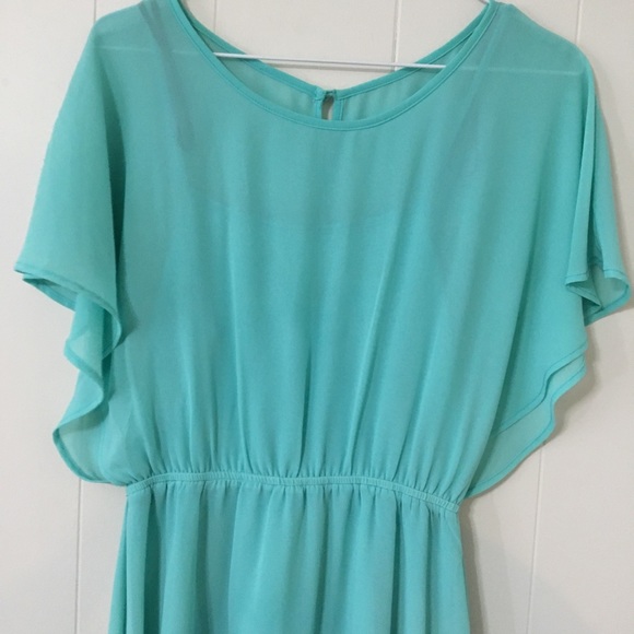 Aqua High-Low Dress - Picture 2 of 4